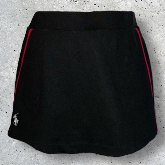 Ralph Lauren Tennis Pickle ball racket ball Golf Skort Skirt Black Red Trim Med - Picture 4 of 15